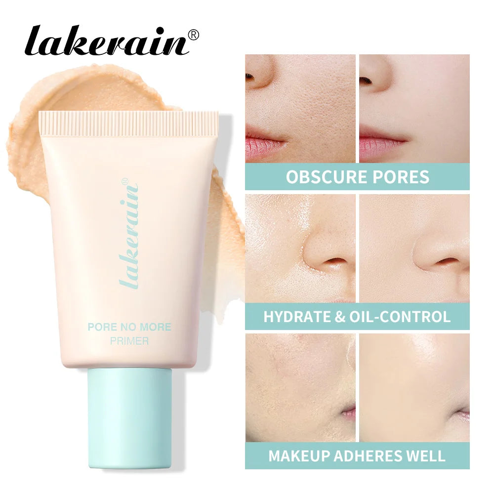 Lakerain Pore No More Makeup Primer Long Lasting Oil Control Hidden Pores Smooth Matte Makeup Effect Slightly Concealer Primer Peaceful Pleasures Health and Wellness