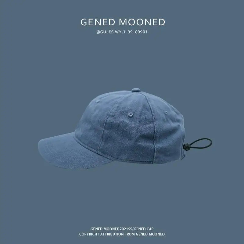 Drawstring Curved Brim Cotton Cap | Unisex Sun Hat