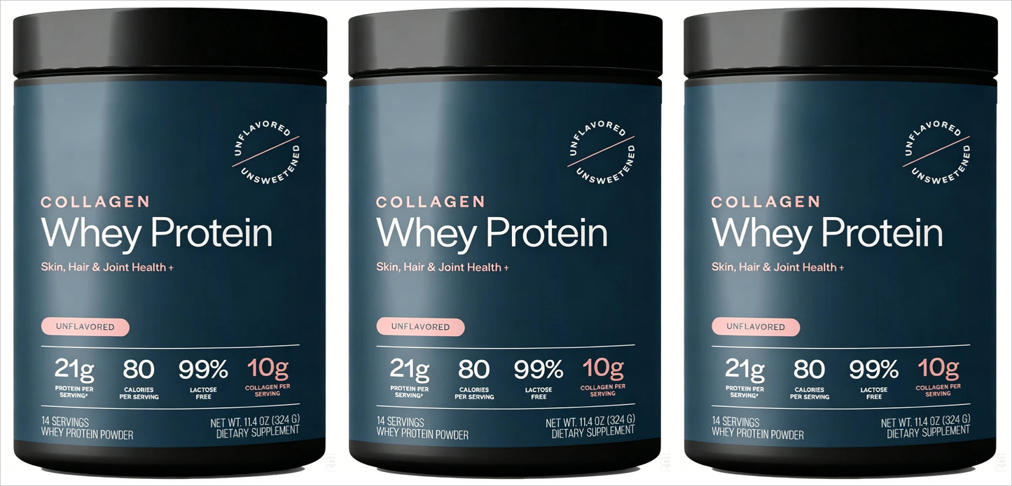 Grass-Fed Collagen Whey Protein Powder | 21g Protein + 10g Collagen