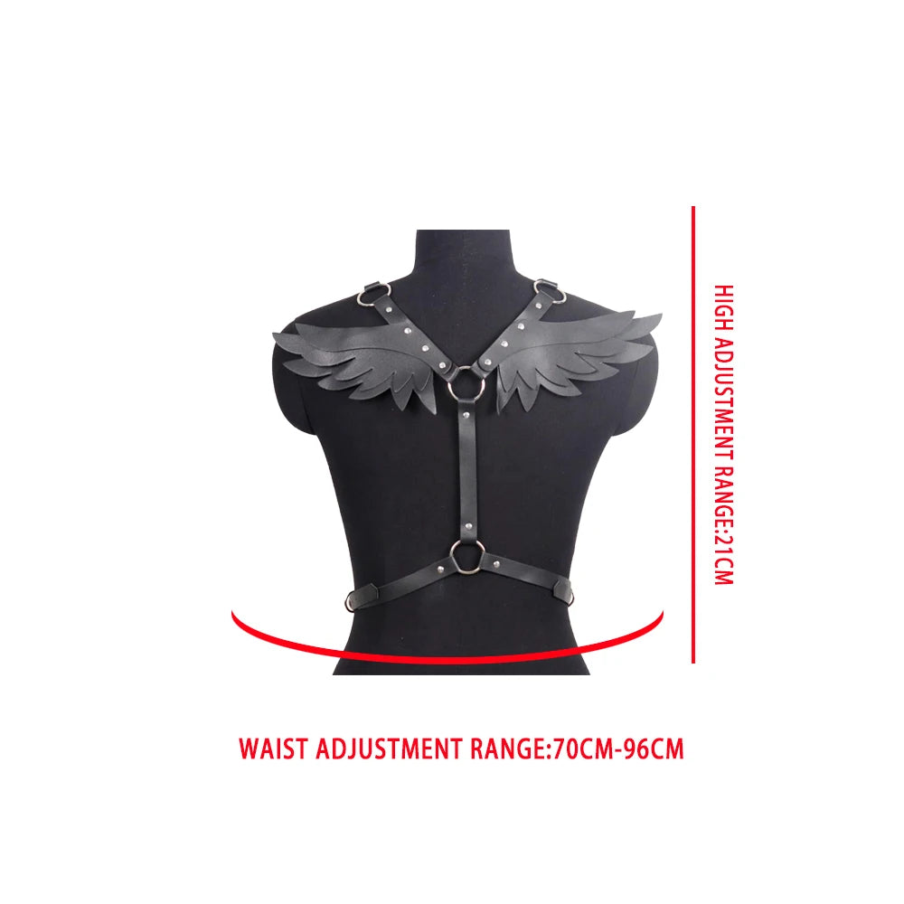 Girls Leather Wings Harness Fancy Underwear Sexy Women Straps Wedding