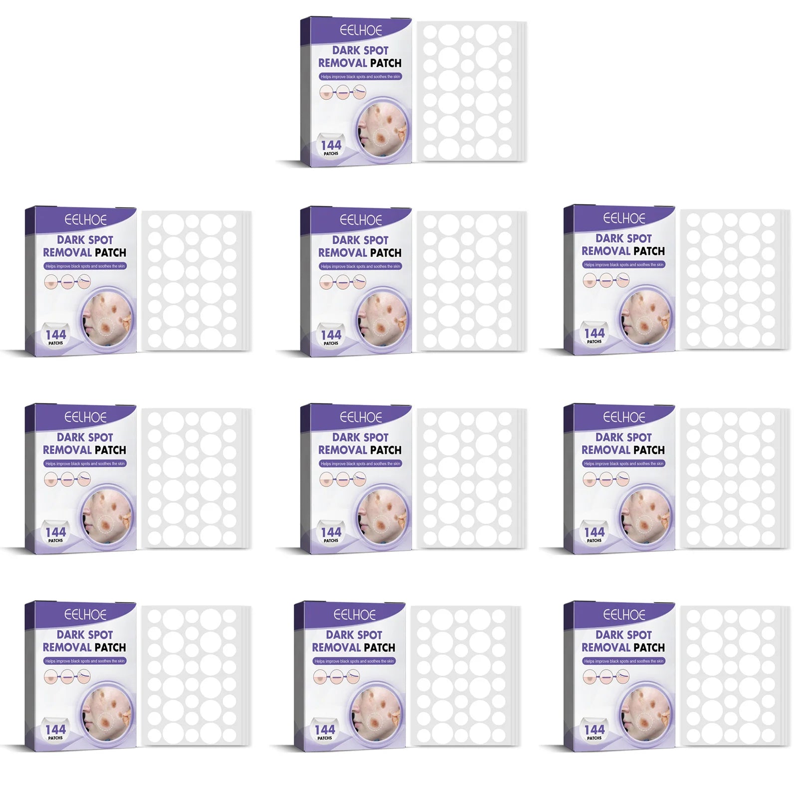 Dark Spot Correcting Patches – Brightening Blemish Repair 144pc Peaceful Pleasures Health and Wellness 10 x 144pcs Boxed