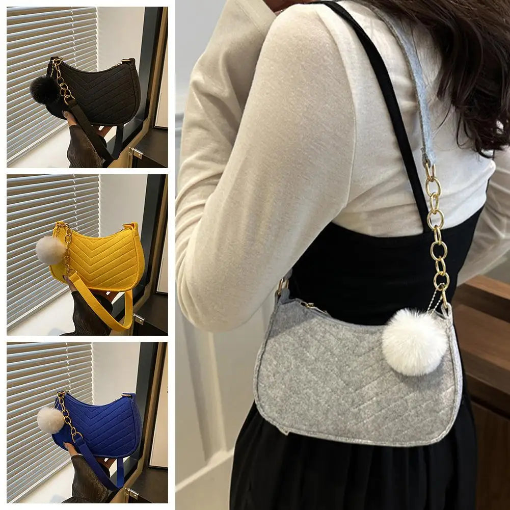 Mini Felt Saddle Bag – Women's Shoulder & Underarm Handbag