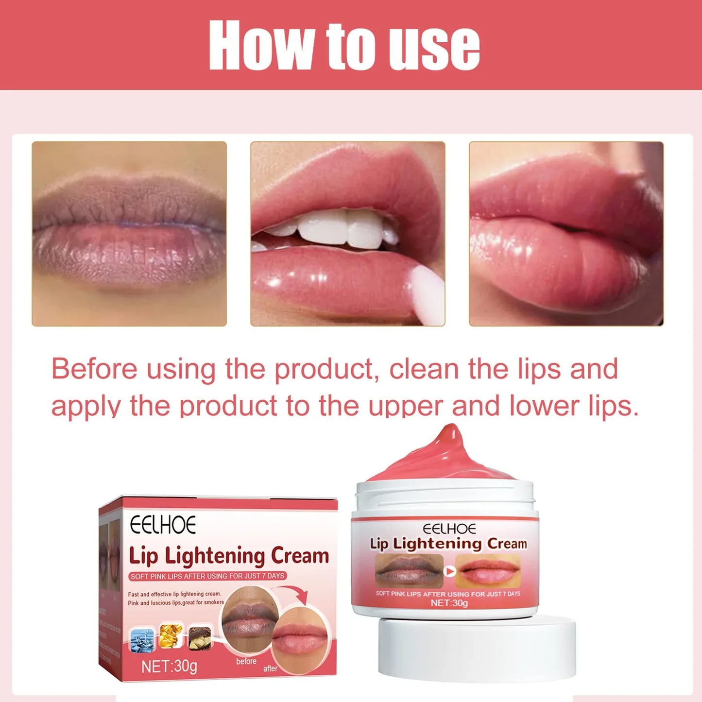 EELHOE Lip Brightening Cream – Lighten Dark Lips & Moisturize