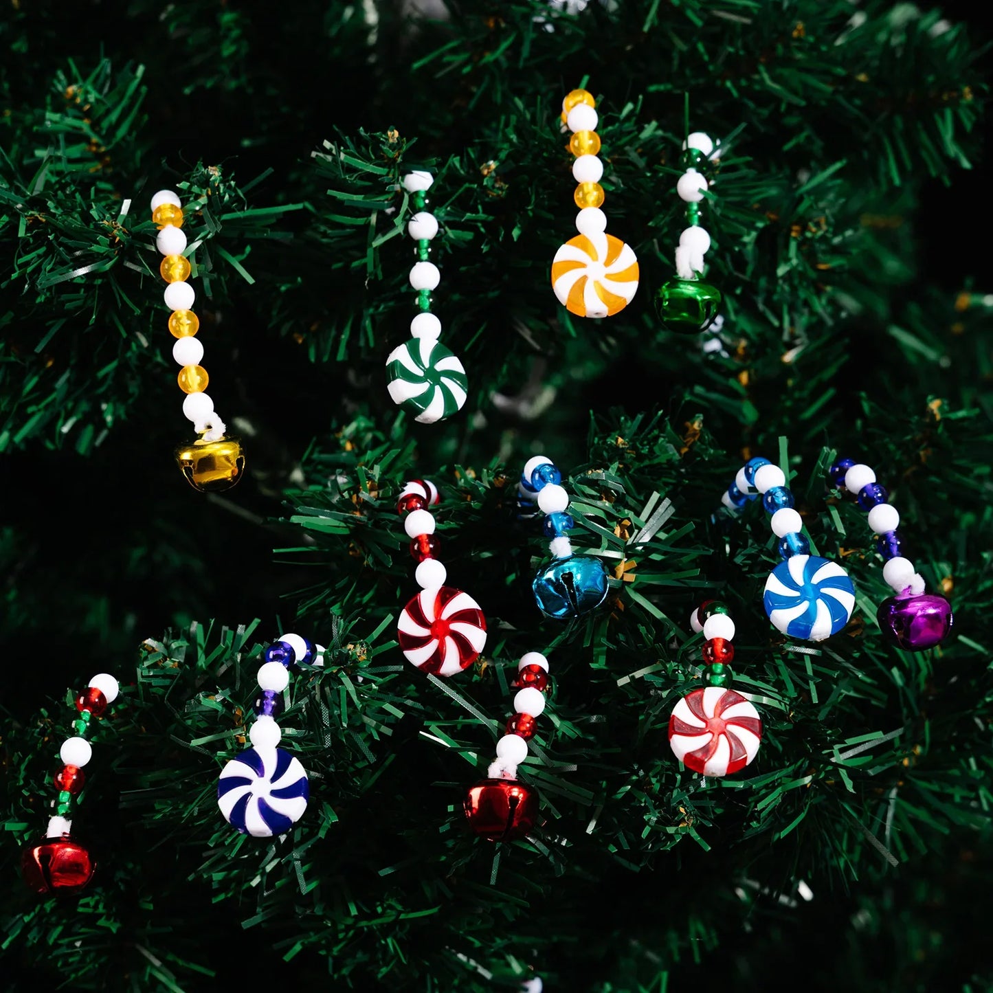 Christmas Candy Cane Curly Picks – Red & White Xmas Ornaments