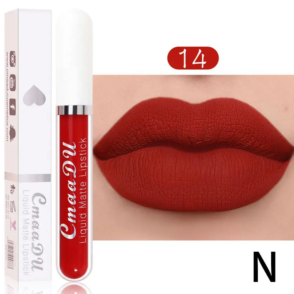 18-Color Waterproof Matte Liquid Lipstick – Long-Lasting Lip Gloss