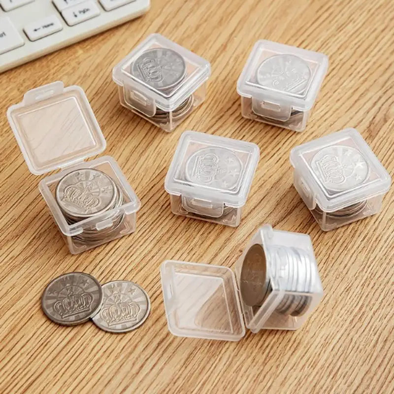 Clear Plastic Coin Storage Box – Rectangular Capsule Case Holder