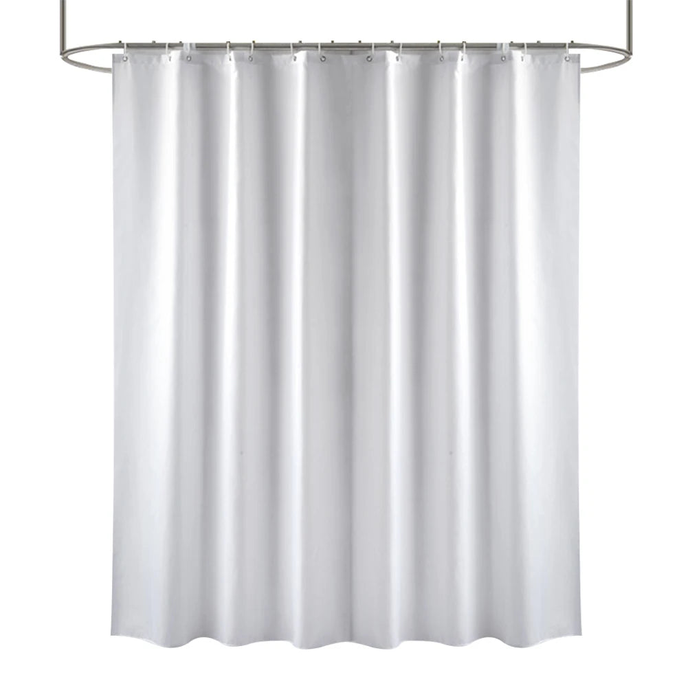 Clear Shower Curtain Waterproof White Plastic Bath Curtains Liner Transparent / Pink Bathroom Mildew PEVA Home Luxury with Hooks Peaceful Pleasures Health and Wellness Pure White