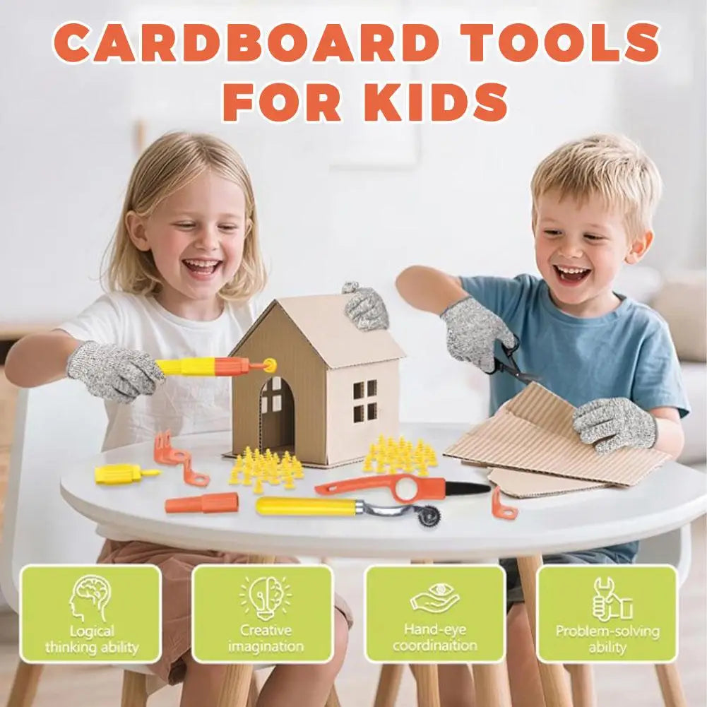 148-Piece Cardboard DIY Construction Kit | Kids STEM Toy