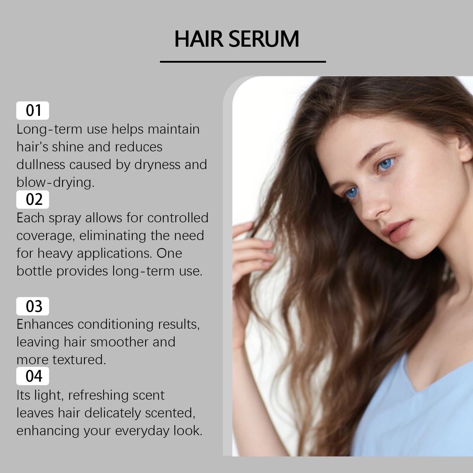 Hair Care Spray Volumizing Hair Treatment Anti Frizz Static Control Moisturizing Spray Scalp Nourishing Essence Hair Hydration Peaceful Pleasures Health and Wellness
