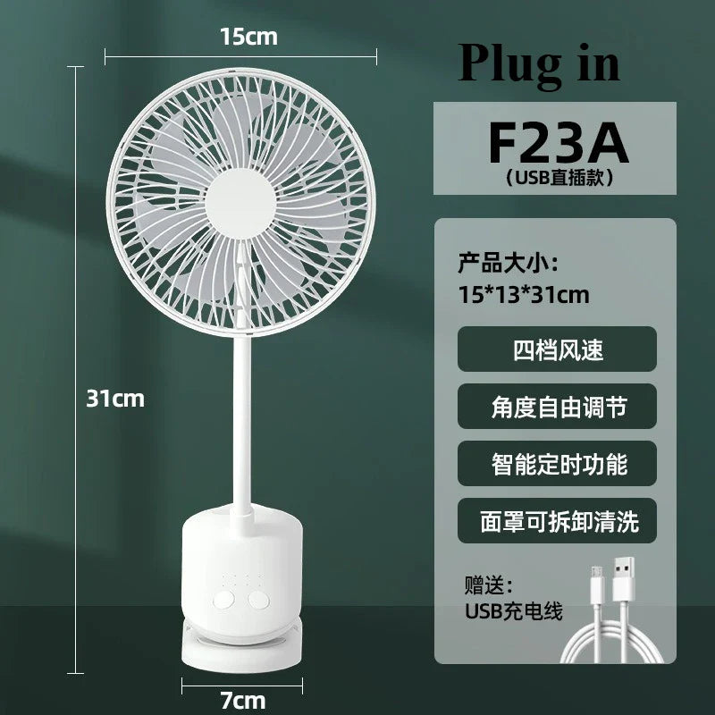 URGGU 6-Inch USB Clip Fan – 4 Speeds, Timer, Desk & Dorm