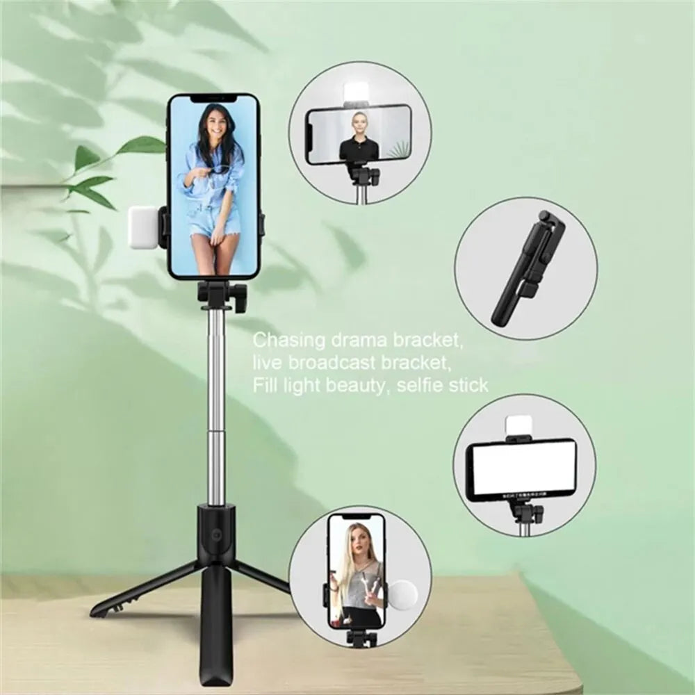 Selfie Stick Wireless Tripod Stand with LED Light Bluetooth Remote Extendable Tripod for iPhone Mobile Phone Tiktok Live Holder Peaceful Pleasures Health and Wellness