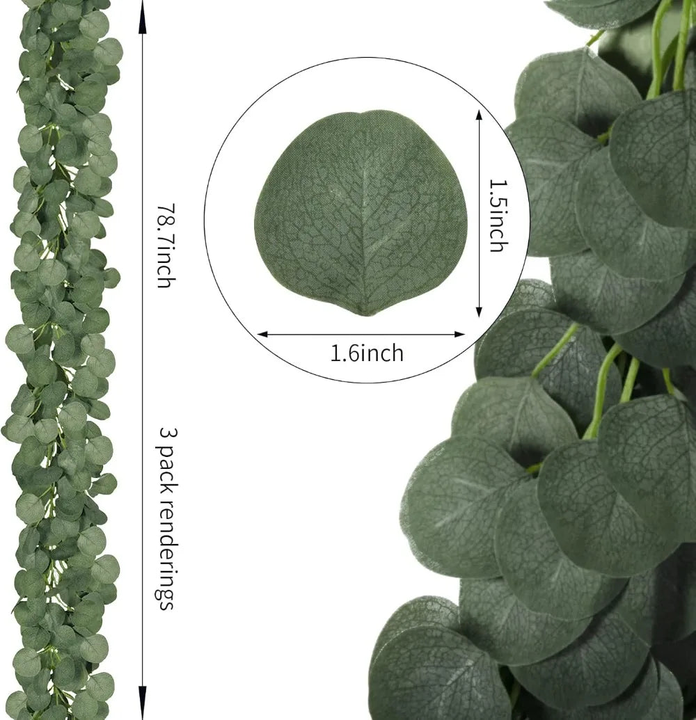 Artificial Eucalyptus Garland Greenery Vines – 5/10 Pack