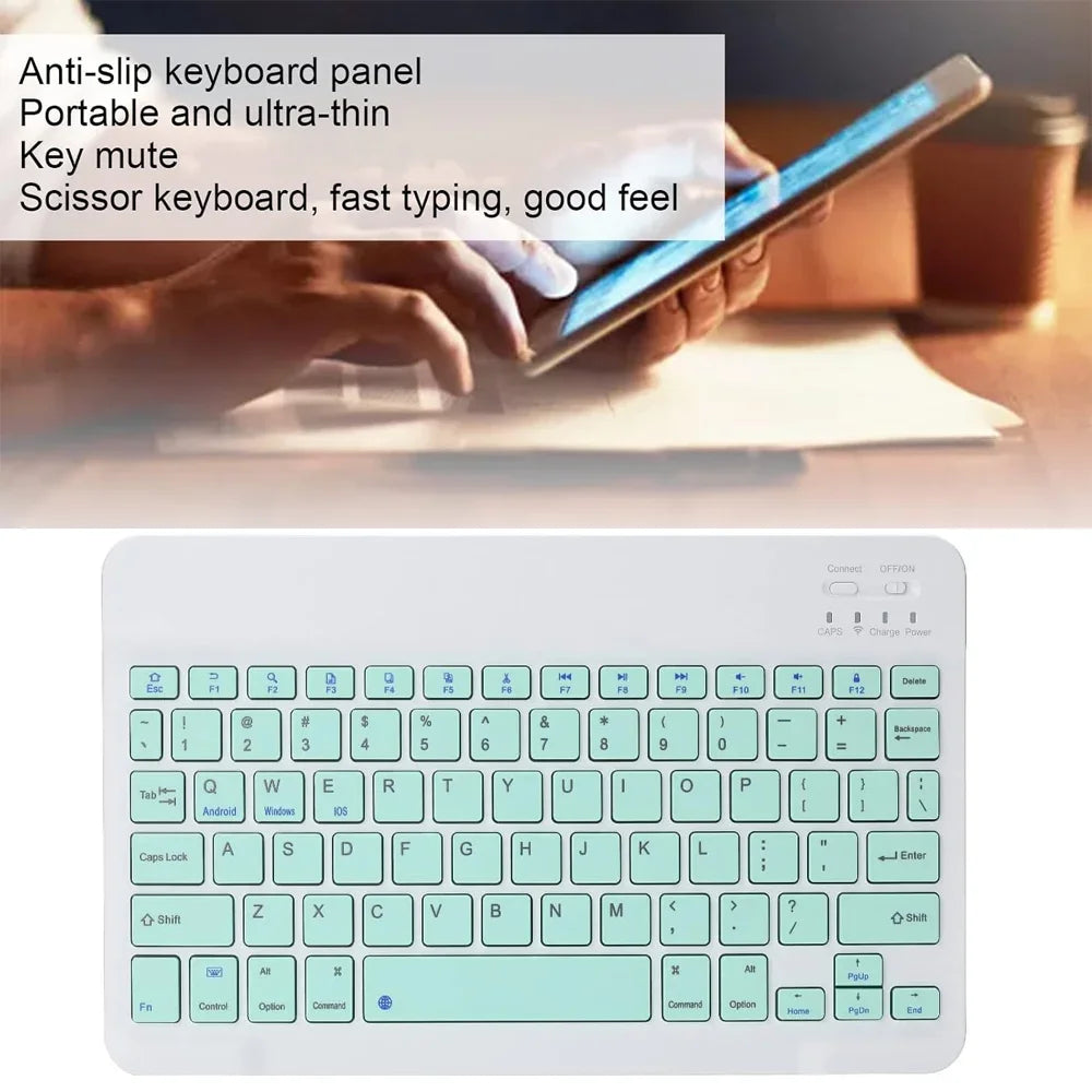 Ultra-Slim Wireless Keyboard Mini 78-Key Bluetooth-compatible Rechargeable Keyboard For Android IOS Windows for PC iPad Tablet Peaceful Pleasures Health and Wellness