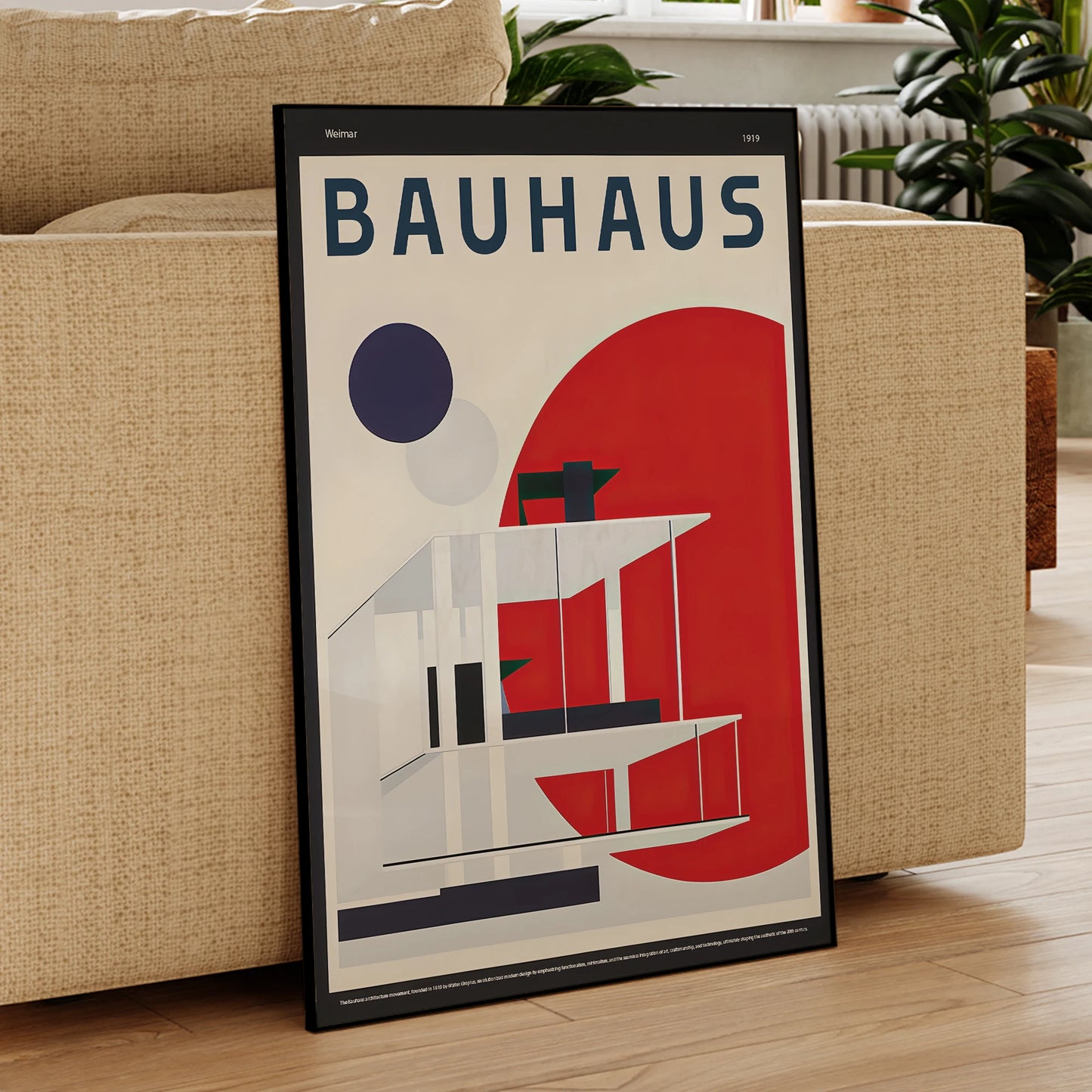 Modern Bauhaus 1919 Architecture Canvas Wall Art | Framed Print