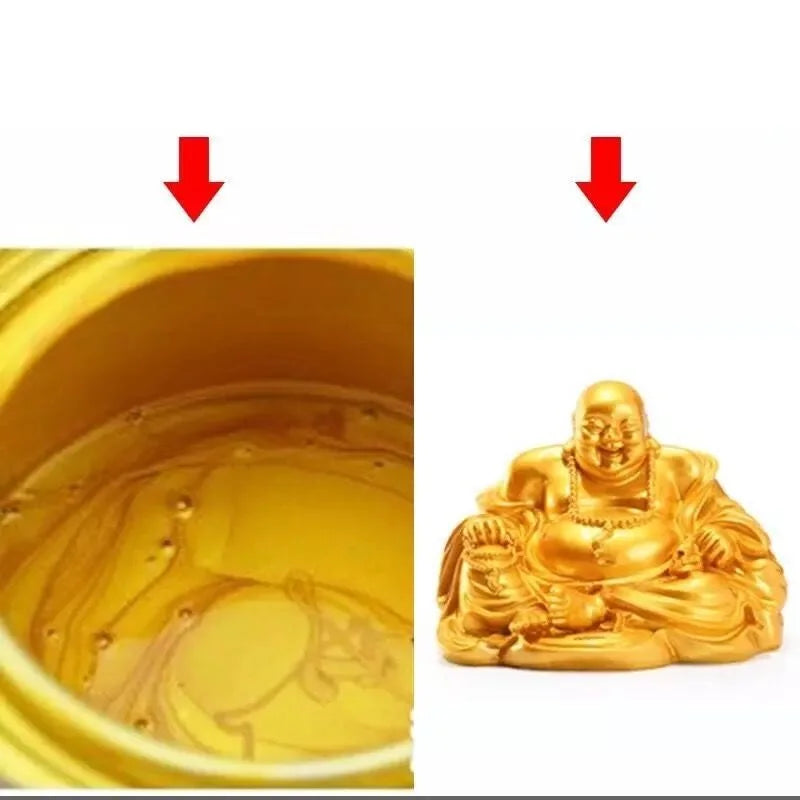 Gold Paint Water-based Bronzing Paint For Wood Gold Statue Furniture Gold Paint Safe Non-toxic Gold Foil Paint Decor Peaceful Pleasures Health and Wellness