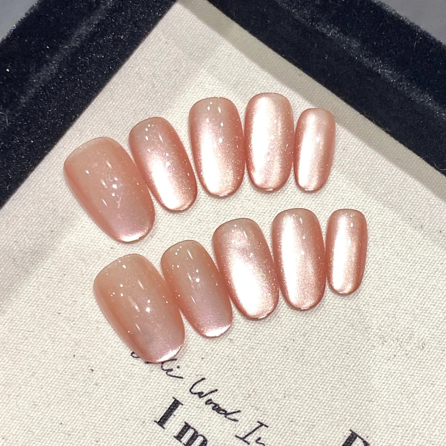 Handmade Press on Nails Purple Cat Eye Almond False Nails Fashion Cat Eye Fake Nail Tips Women Wearable Detchable Manicure Set Peaceful Pleasures Health and Wellness S 2