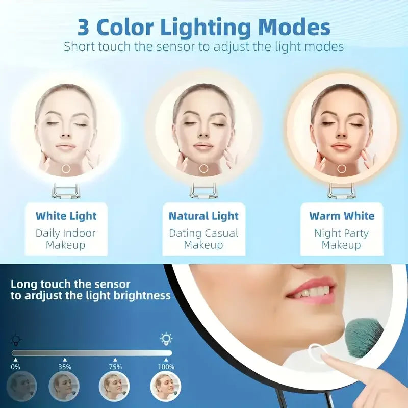 40X Magnifying Makeup Mirror with Adjustable LED Light