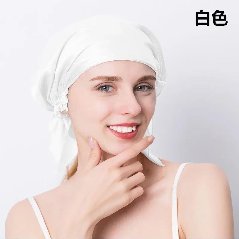 100% Mulberry Silk Sleep Cap – Hair Wrap Beanie for Women
