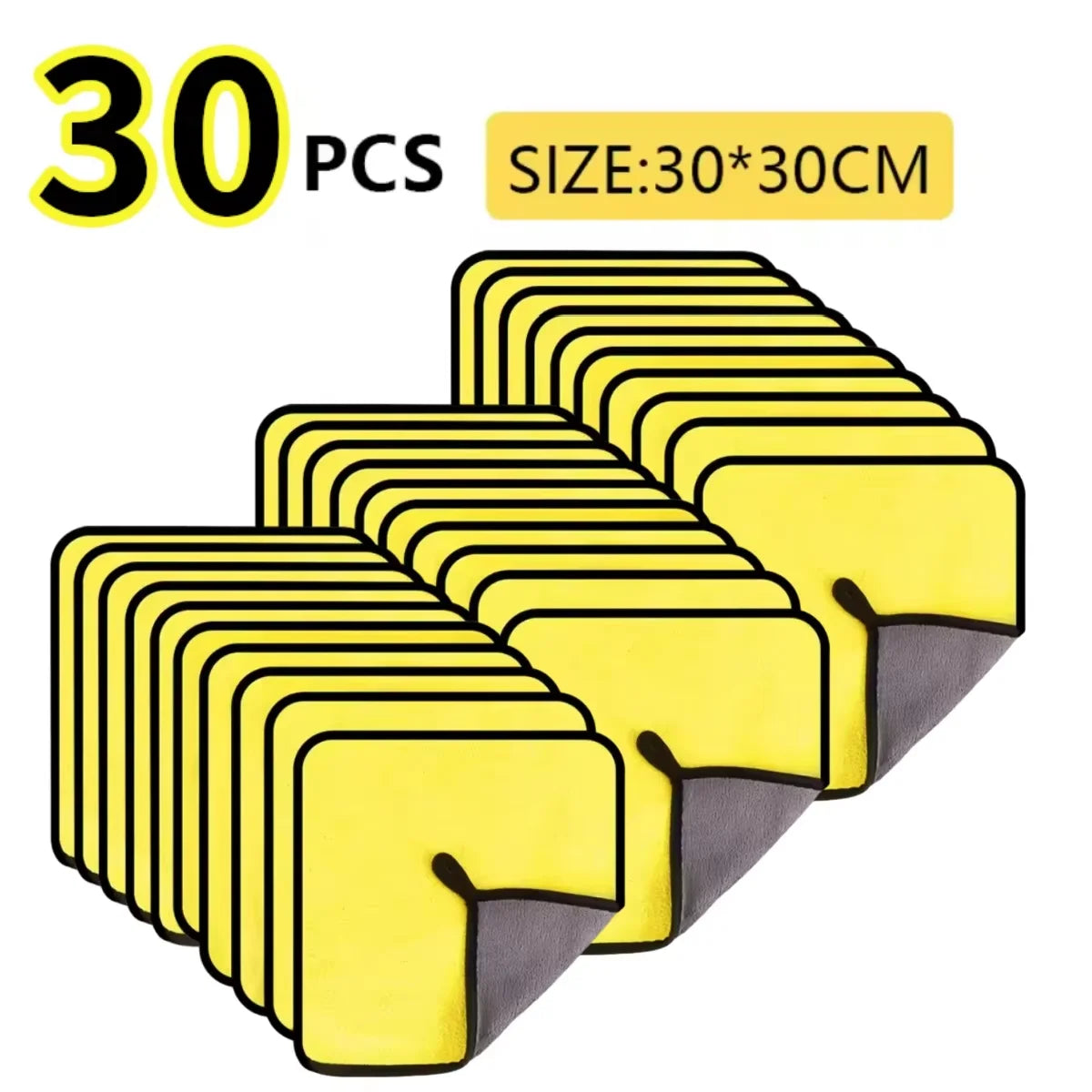 Microfiber Car Cleaning Towels 30x60cm | Quick-Dry Wash Cloths