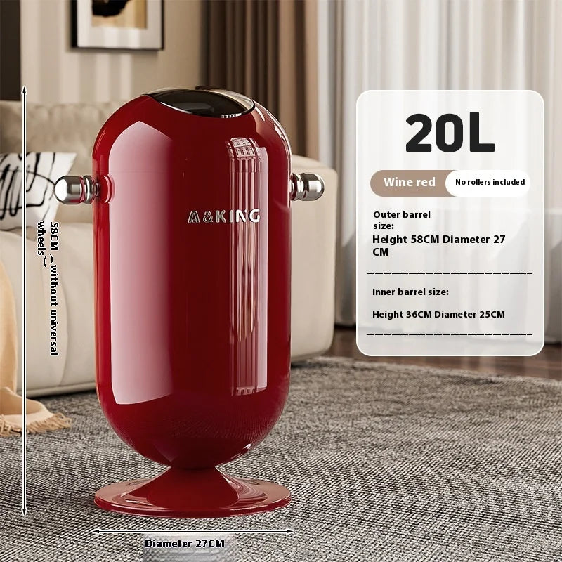 Touch-Free Stainless Steel Trash Can | Large Capacity Floating Lid