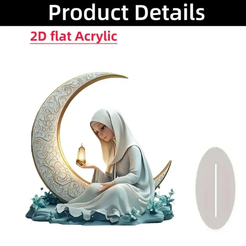 2D Acrylic Arabian Camel & Evil Eye Tree Desk Figurine