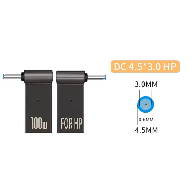 100W USB-C to DC Laptop Charger Adapter – Dell HP Asus Lenovo Peaceful Pleasures Health and Wellness 4.5-3.0mm (for Hp)