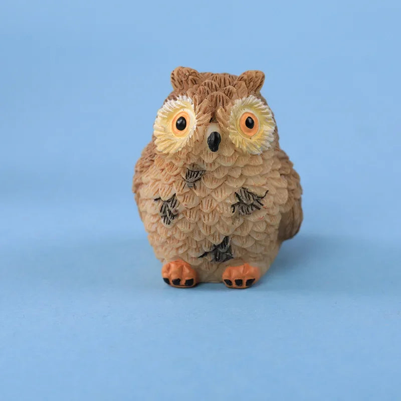 Miniature Owl Figurine for Moss Micro Landscape, Unique Resin Decorative Ornament Decorative Figurines Living Room Decoration Peaceful Pleasures Health and Wellness 1