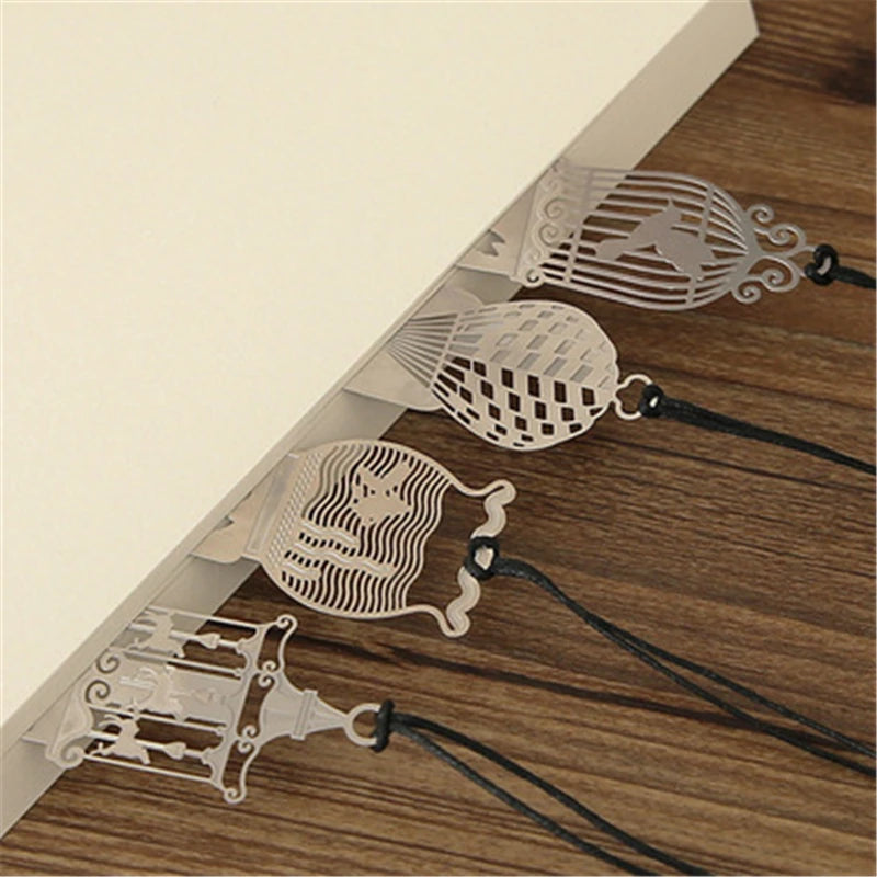 Bview Art Metal Bookmark Ruler Creative Horse Birdcage Hollow Design