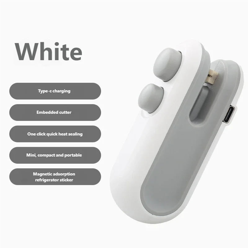 Mini Sealing Machine USB Rechargable Heat Sealer Storage Bag Plastic Package Food Sealer Clip Bag Handheld Food Heat Sealer Peaceful Pleasures Health and Wellness