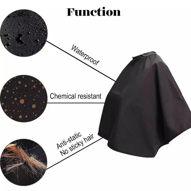 Hair Dye Tools Short Square Black Waterproof Hairdressing Salon Barber Hair Cutting Cape Cloth Wrap Hairdressing Cape Barber Peaceful Pleasures Health and Wellness