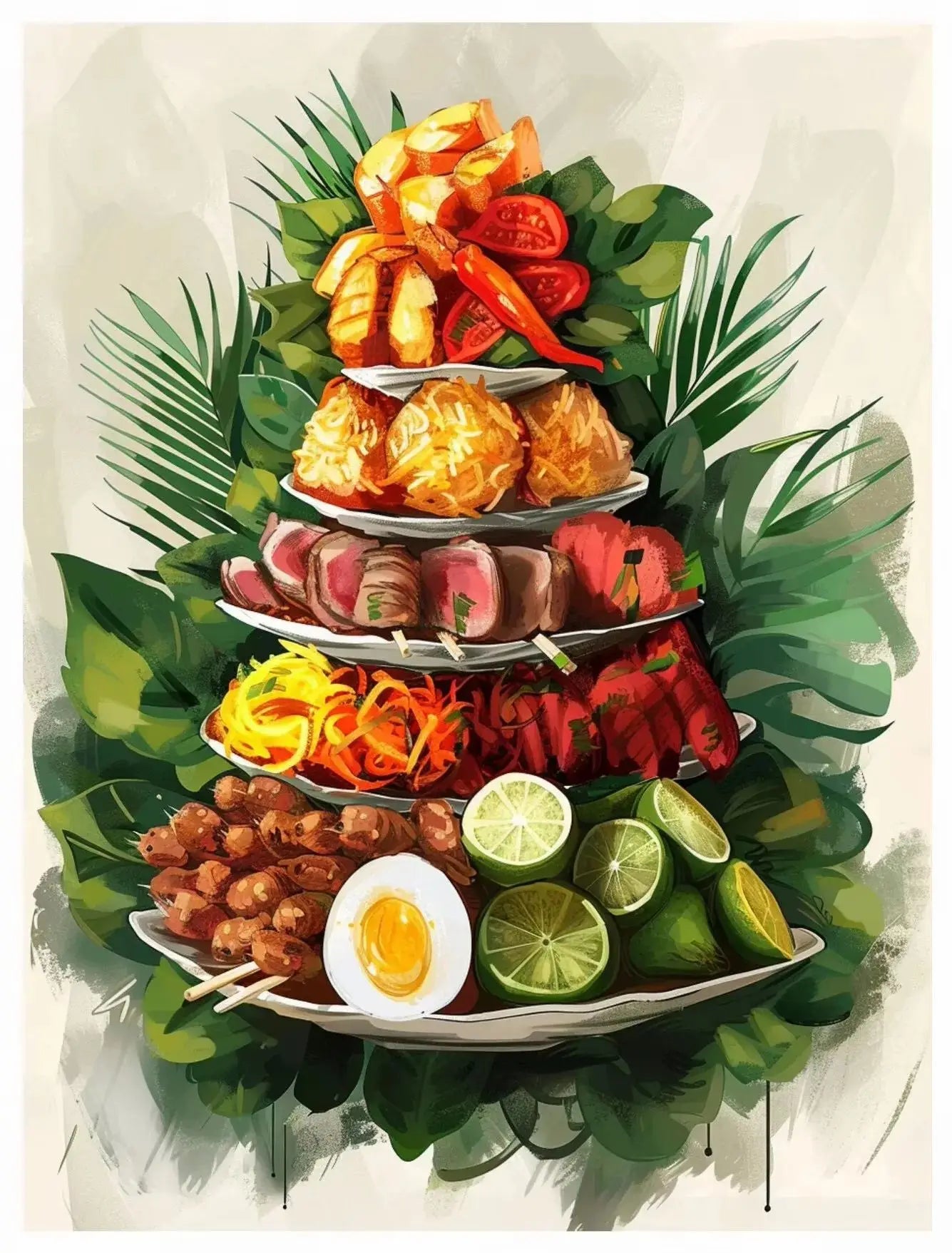 Philippines Street Food Canvas Wall Art | Unframed Poster