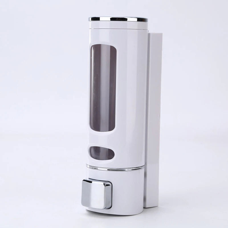 400ml Shower Soap Dispenser Wall Mounted Shampoo And Conditioner Dispenser Adhesive Handwashing Fluid Dispenser Peaceful Pleasures Health and Wellness White