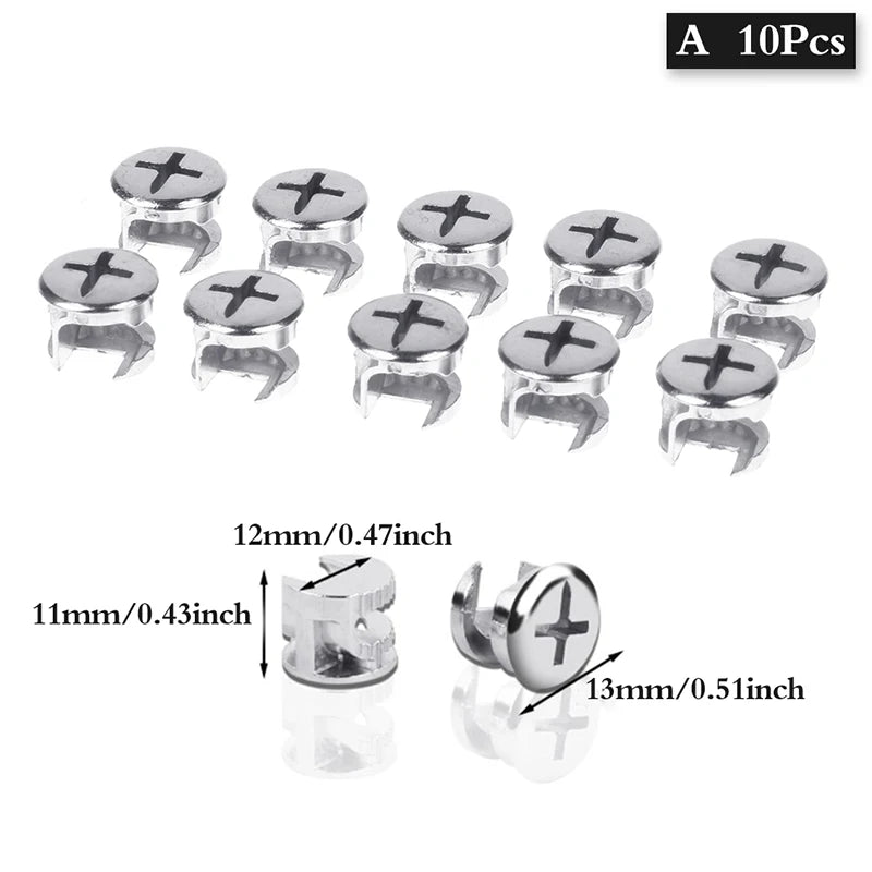 10pcs Furniture Cam Lock Connectors | Eccentric Wheel 10–15mm Furniture Cam Connectors Peaceful Pleasures Health and Wellness style 1