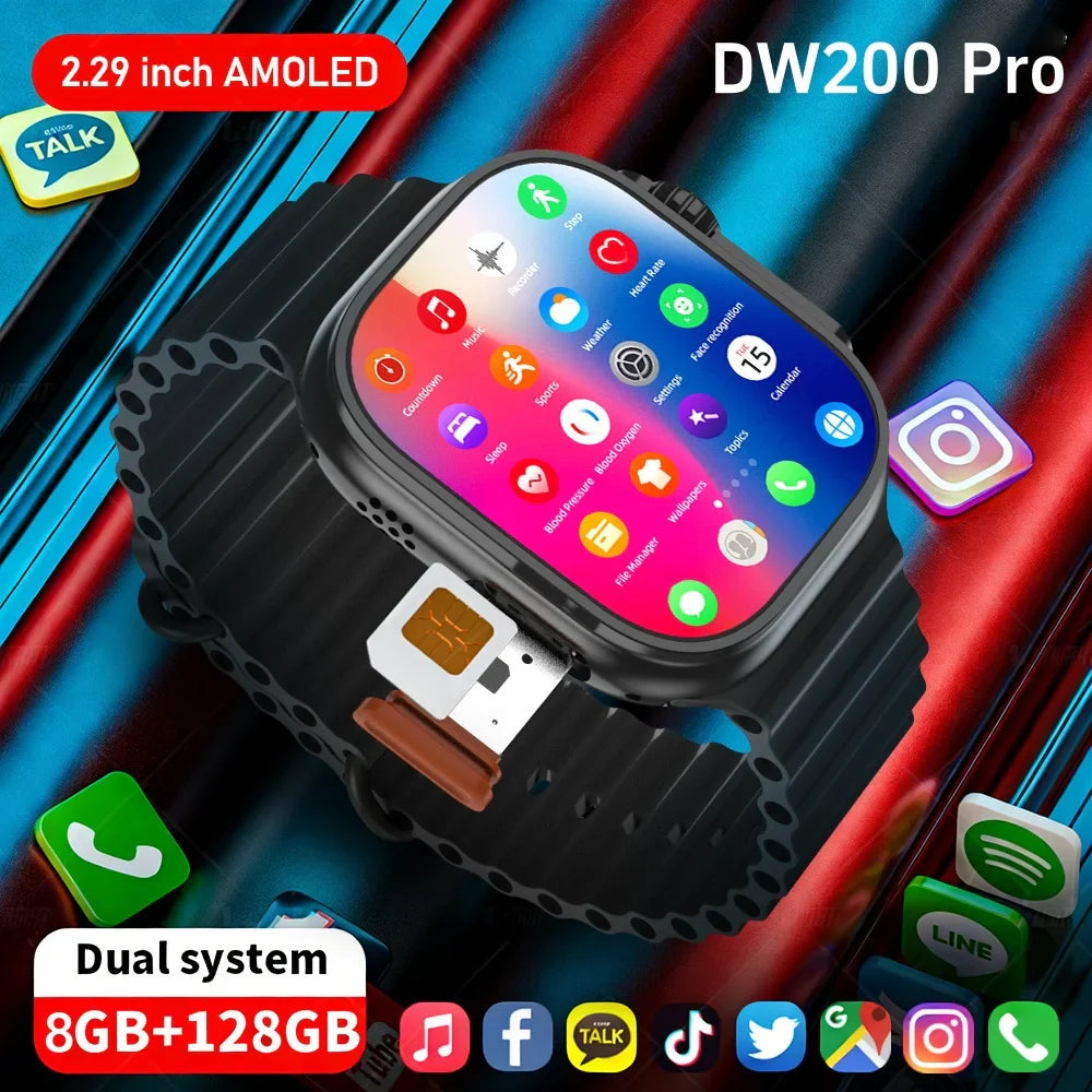 GOLDENSPIKE DW200 Pro 4G Android 13 Smartwatch | Rotating Camera