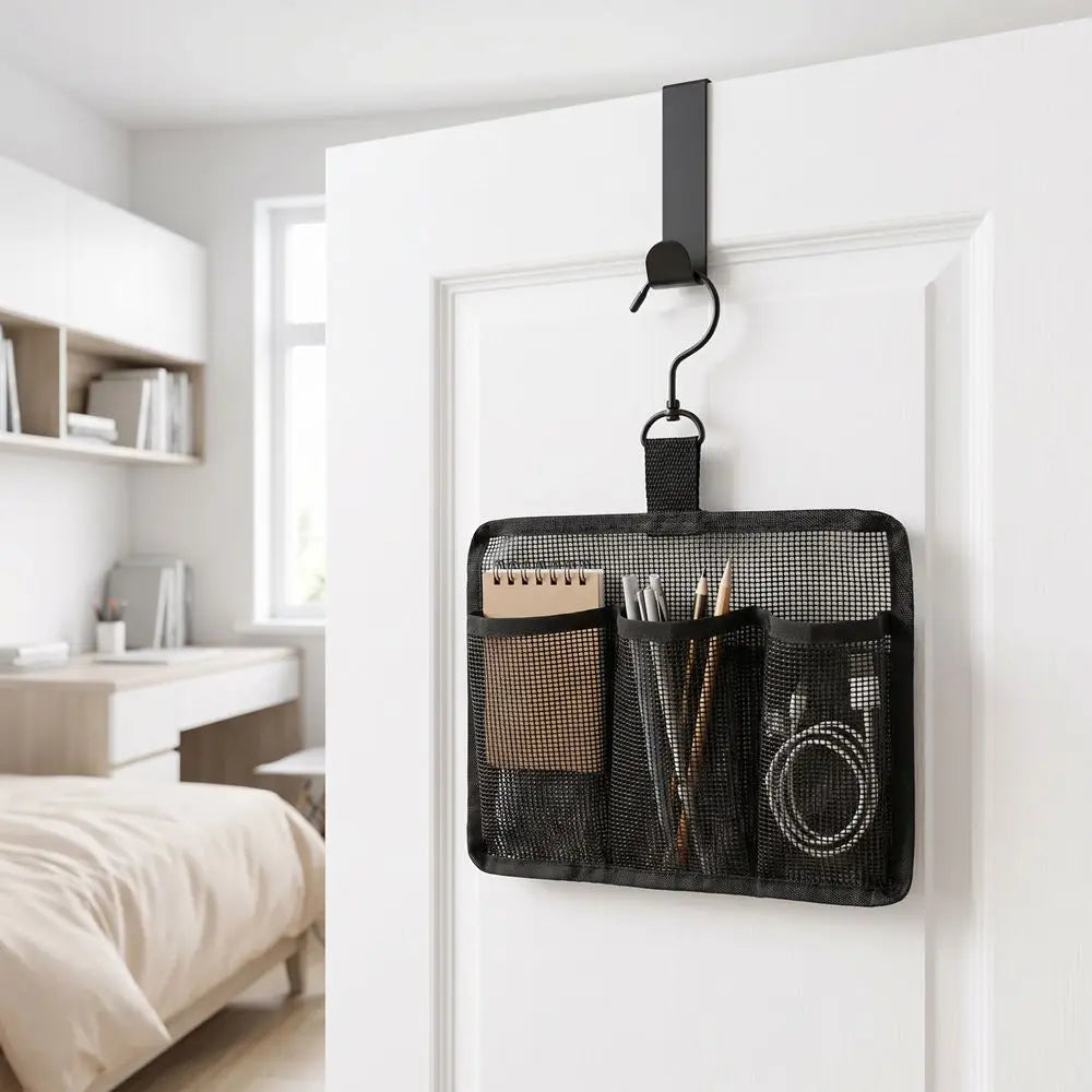 3-Compartment Mesh Hanging Toiletry Bag with Hook | Shower Bag