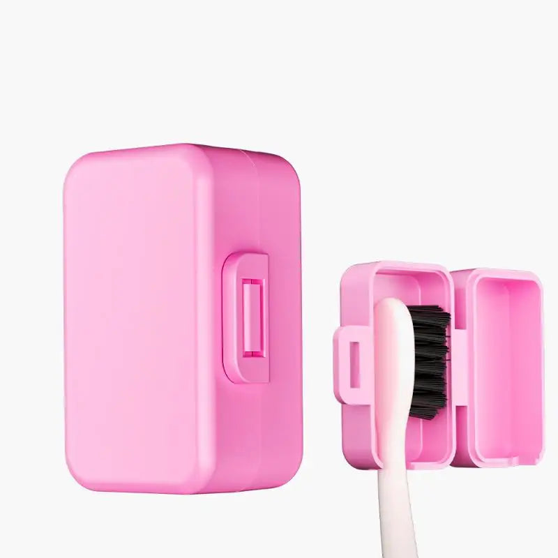 Versatile Toothbrush Travel Box with Impervious Plastic Shield for Toothbrush Head - Suitable for Home And Travel Use Peaceful Pleasures Health and Wellness Pink