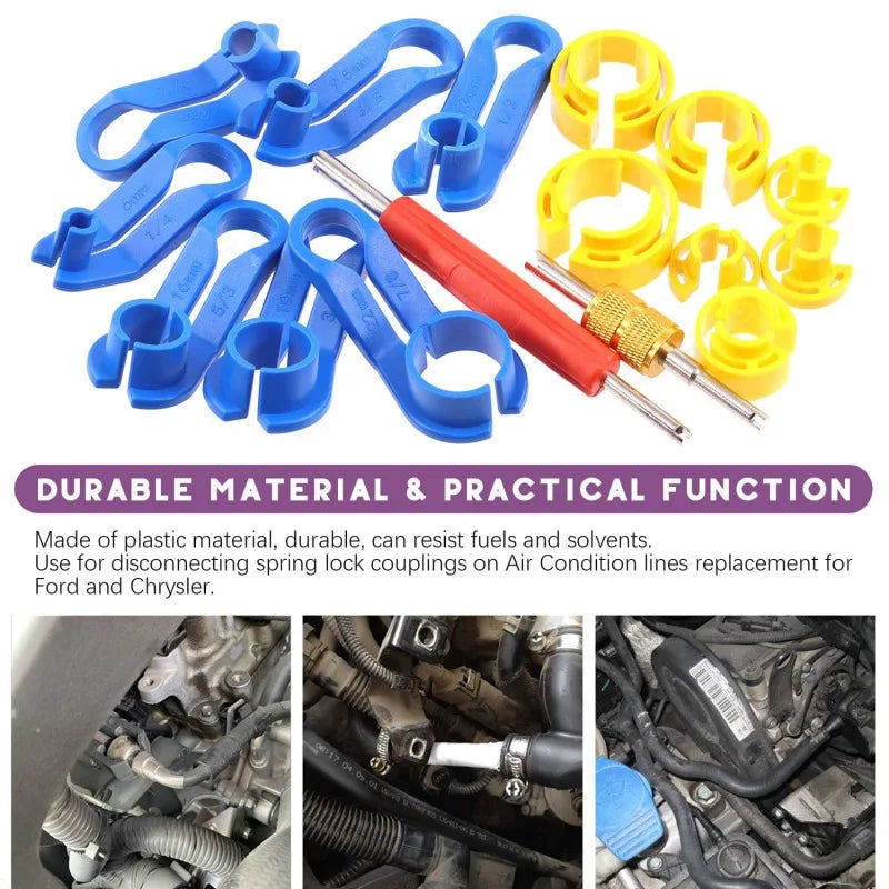 7/16Pc Car Fuel Line Disconnect Tool Set | AC & Oil Cooler