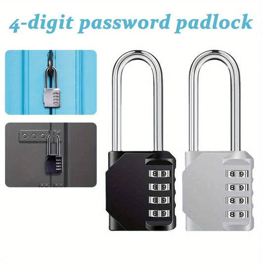 4-Digit Combination Padlock | Waterproof Long Shackle Lock Combination Padlock Peaceful Pleasures Health and Wellness