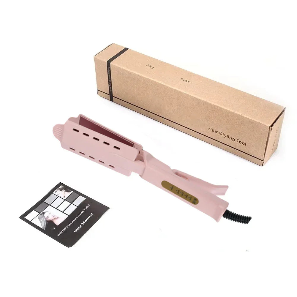 Pink Hair Straightener Four-gear Temperature Adjustment Ceramic Tourmaline Ionic Flat Iron Hair Straightener Women Widen Panel Peaceful Pleasures Health and Wellness With Box US China Mainland