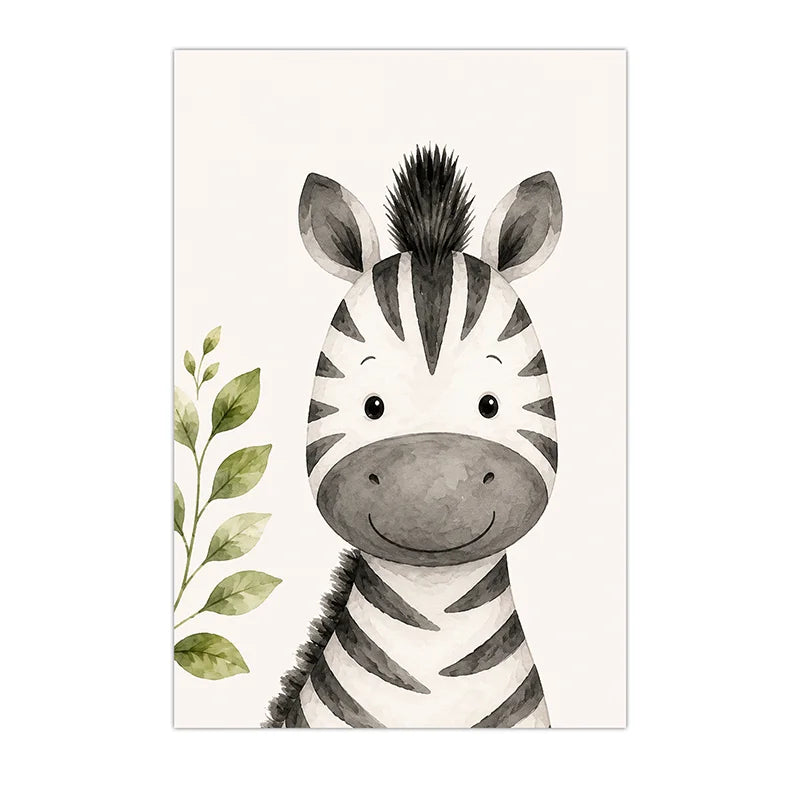 Watercolor Safari Animals Wall Art Cute Jungle Canvas Painting Poster Prints For Kids Room Nursery Decor Peaceful Pleasures Health and Wellness 06 50x70cm NoFrame China Mainland