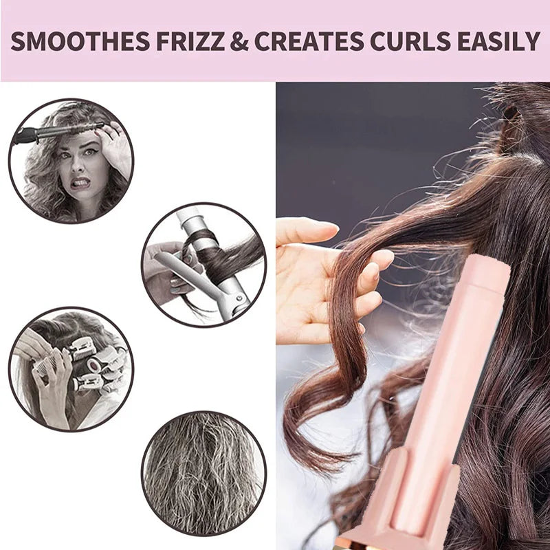 Professional Auto Rotating Curling Iron Fast Hair Curler Adjustment Temperature Irons Curling Wand Roller Hair Styling Tools Peaceful Pleasures Health and Wellness