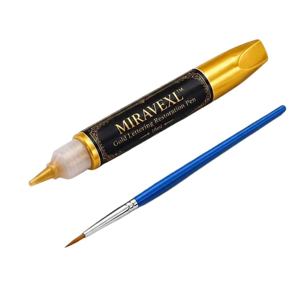 Gold Headstone Restoration Marker & Brush Set – 10ml
