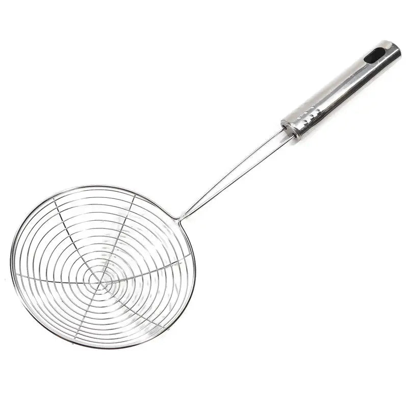 Colander Oil Fried Filter Large Long Handle Mesh Hot Pot Colander Noodle Strainer Skimmer Spoon Kitchen Household Accessories Peaceful Pleasures Health and Wellness Sliver S