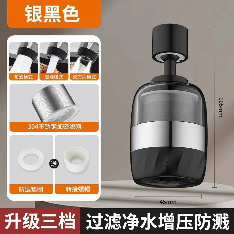 3-Mode Kitchen Faucet Spray Extender | Water-Saving Steel