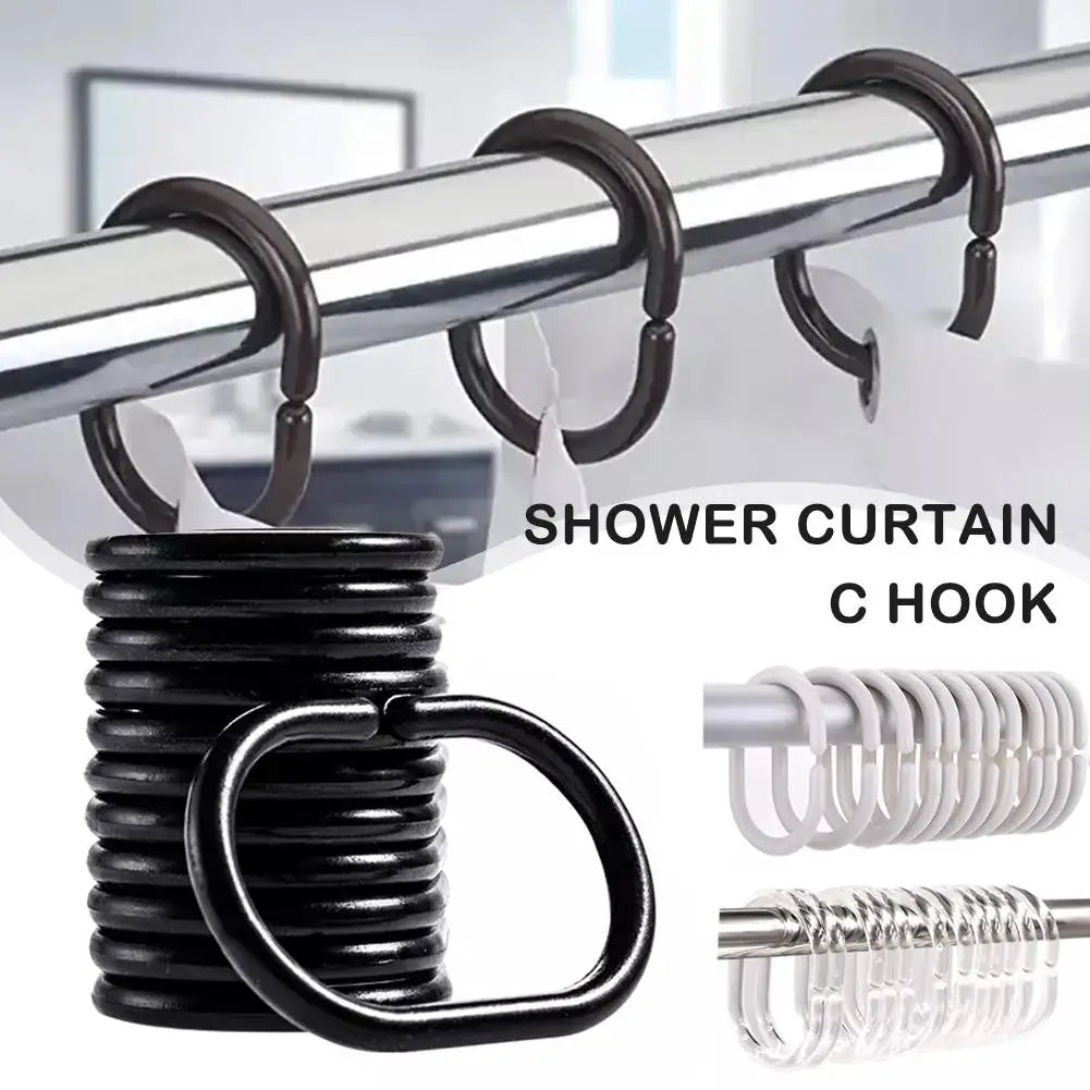 12PCS Plastic Shower Curtain Hooks for Easy Replacement Peaceful Pleasures Health and Wellness