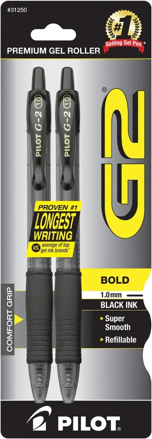 Premium Black Gel Pens with 1mm Bold Point, Comfort Grip for Smooth Writing, Quick-Drying Ink Peaceful Pleasures Health and Wellness United States