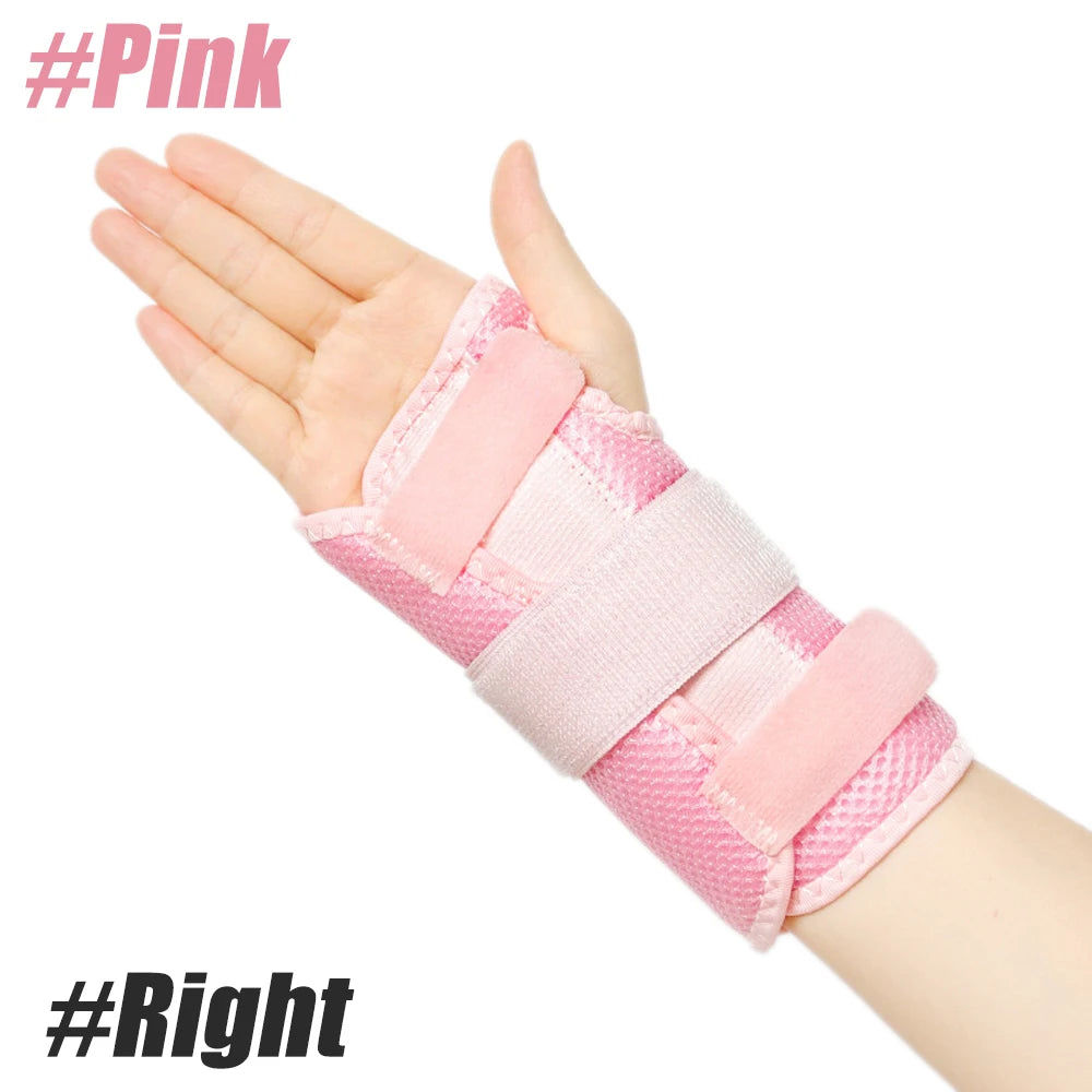 1PC Wrist Brace for Carpal Tunnel Relief – Doctor-Developed Night Support with 2 Splints, Adjustable Compression for Arthritis Peaceful Pleasures Health and Wellness Pink-Right-1PCS
