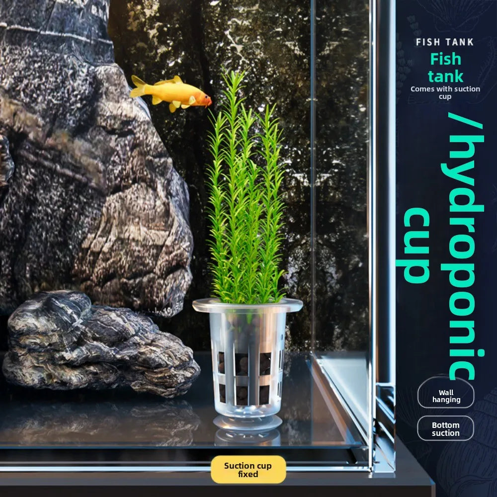 10-Pack Transparent Aquarium Hydroponic Plant Pots w/ Suction