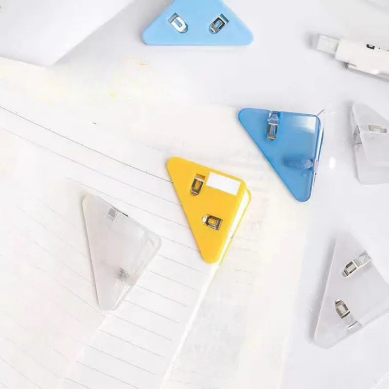 Multicolor Geometric Desk Clips Creative Triangle Binder Books Paper
