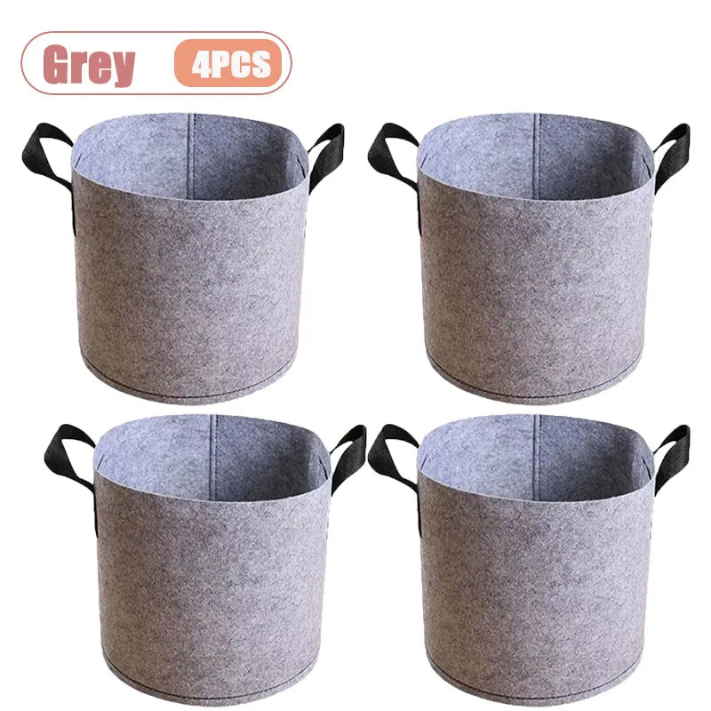 Nonwoven Fabric Grow Bags – Felt Plant Pots with Handles (1–4 Pack)